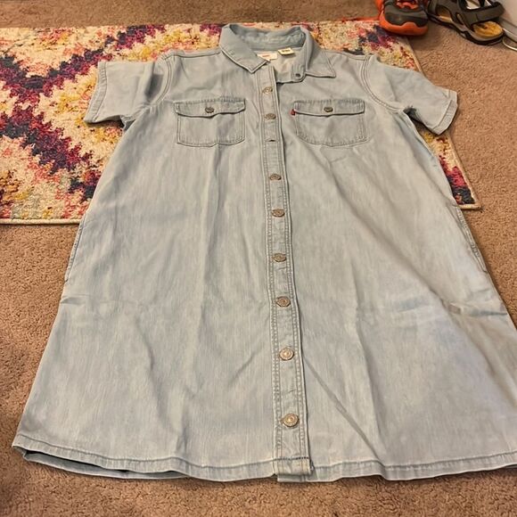 Levi’s blue button down dress M - Picture 1 of 7
